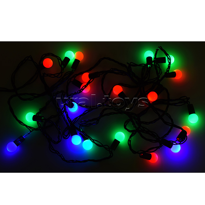 Электрогирлянда Шарик матовый, 20 ламп, цветная