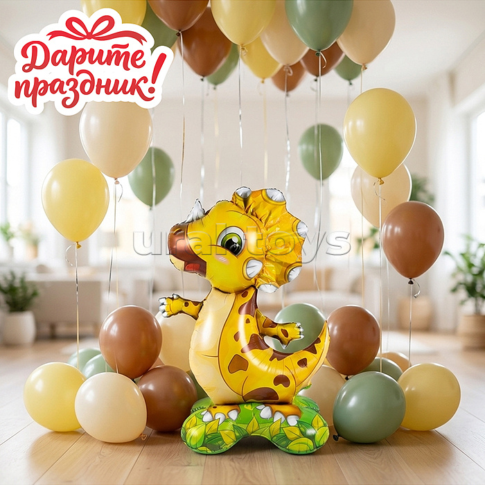 Интерьерное украшение "Фигура-Шар. Дракончик" цвет желтый