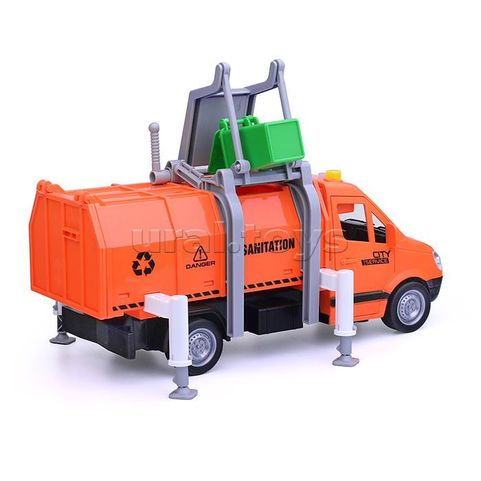 Машина "Городская служба" (свет, звук) на батарейках, в коробке (цвет оранжевый)