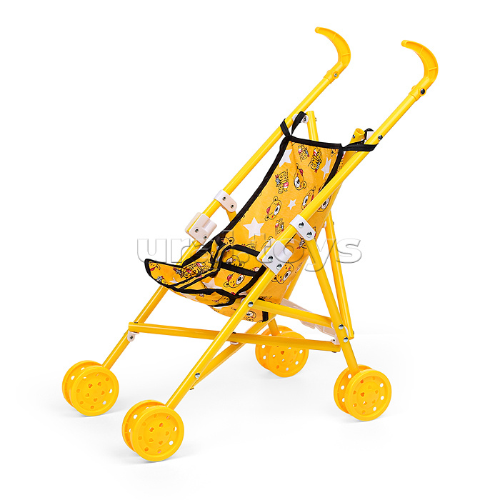 Коляска для кукол, трость (пластик, складная, прогулочная, цвет желтый)