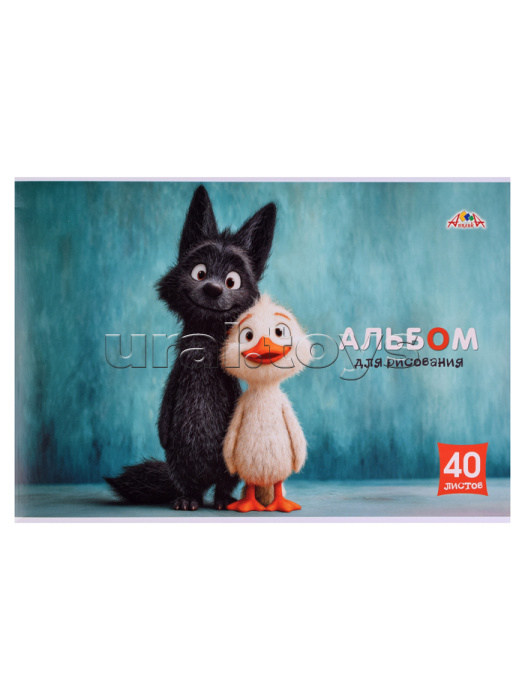 Альбом для рисования 40л. цв. мелов. карт. облож."Друзья"