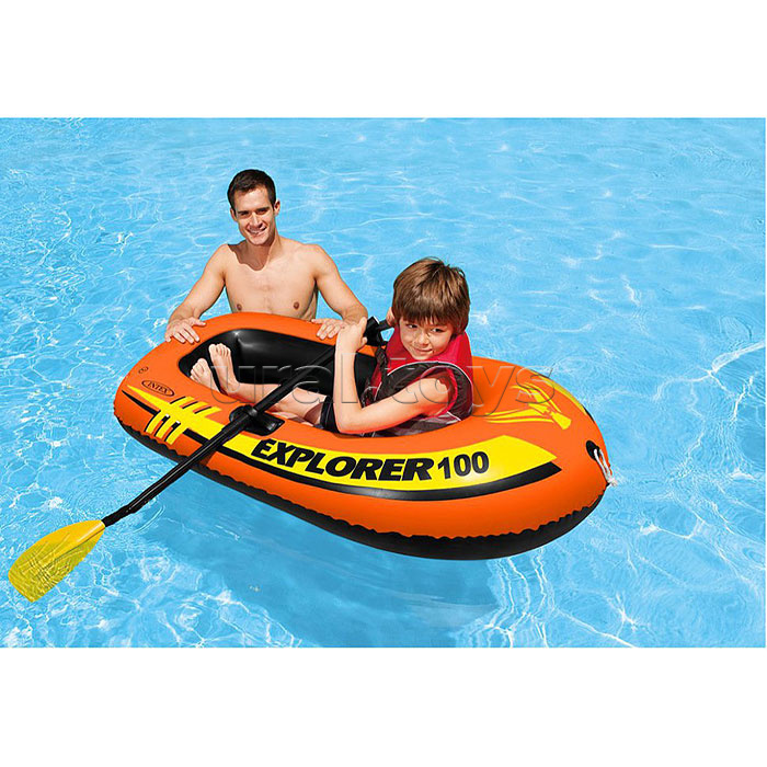 Лодка Explorer 100, 1 местная, 147 х 84 х 36 см, от 6 лет, до 55 кг, 58329NP INTEX