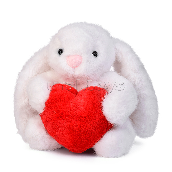 Мягкая игрушка "Заяц" с сердечком, 22 см.