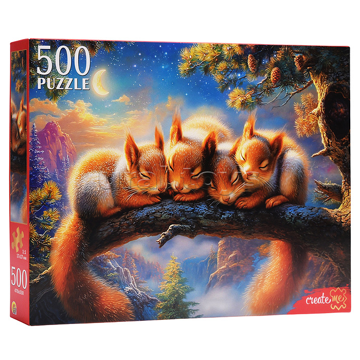 Пазлы 500 "Спящие белки"