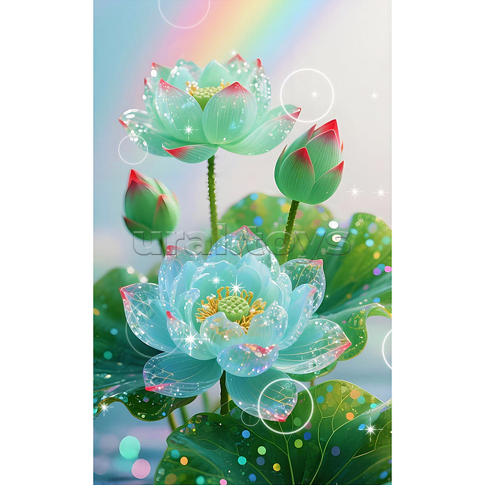 Мозаика алмазная "Хрустальные цветы" 20*30 см.