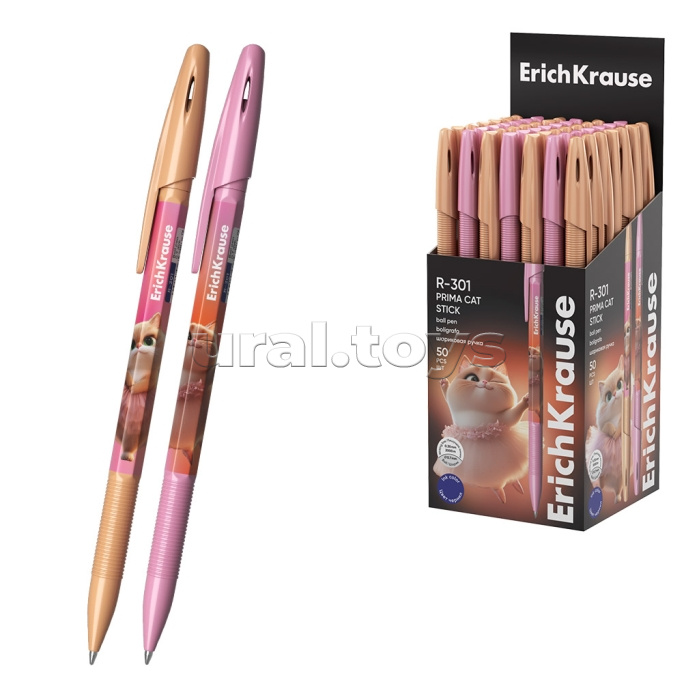 Ручка шариковая R-301 Stick Prima Cat 0.7, цвет чернил синий (в коробке по 50 шт.)