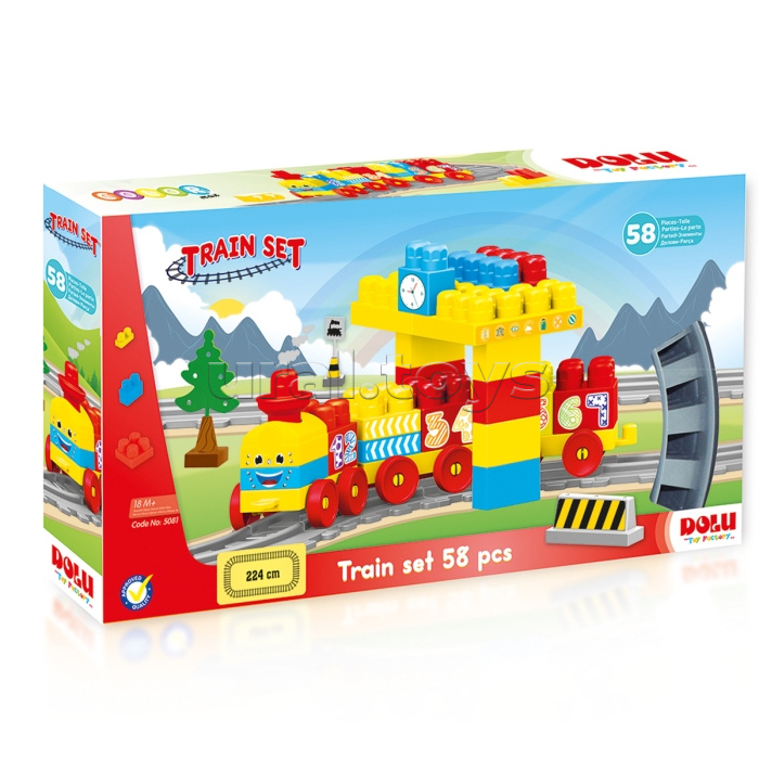 Конструктор "Train Blocks" 58 деталей, в коробке