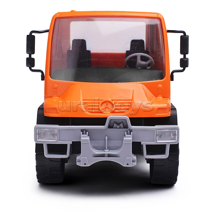 Самосвал бортовой Мерседес "Unimog U500" люкс 17,5 см. оранжевый