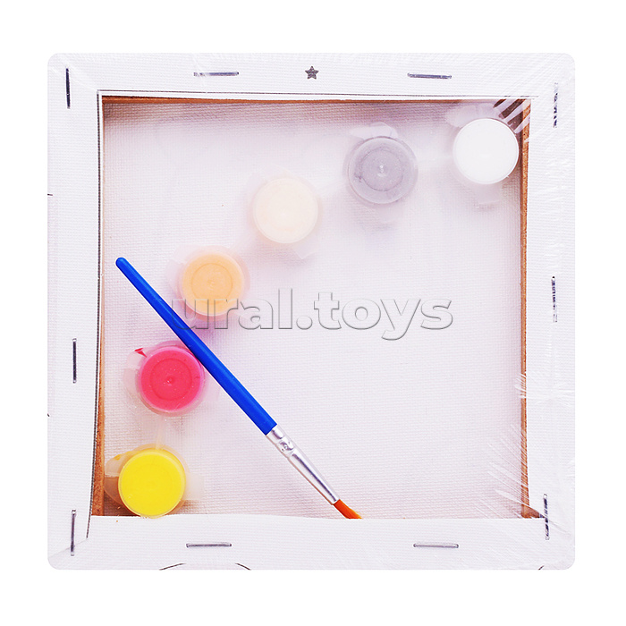 Картина по номерам "Коровка-котёнок" 15х15см