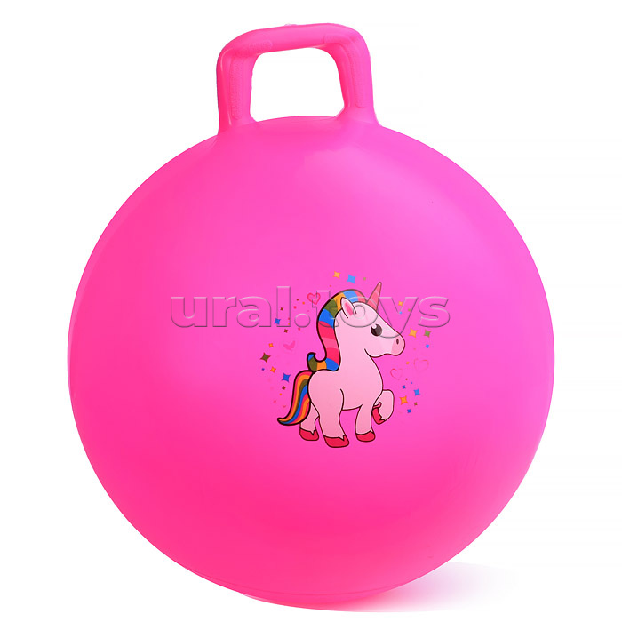 Мяч с ручкой 55см "Единорожка" (цвет в ассортименте)