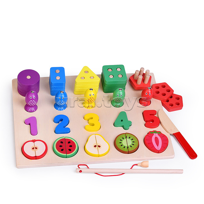 Игра развивающая "Веселая рыбалка- Кубики, цыфирки,фруктики"