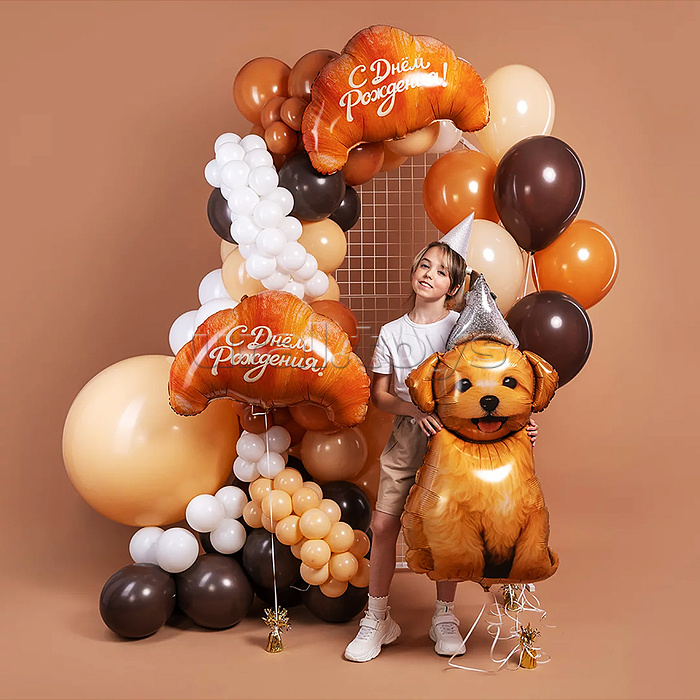 Шар (29''/74 см) Фигура, Круассан, С Днем Рождения, 1 шт. в уп.