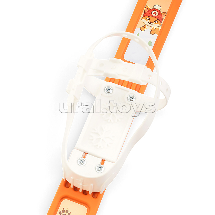 Лыжи детские ROCKET SKI MINI Лисёнок 66/75 см, крепление мягкое пластиковое, с палками стеклопластик (в сетке)