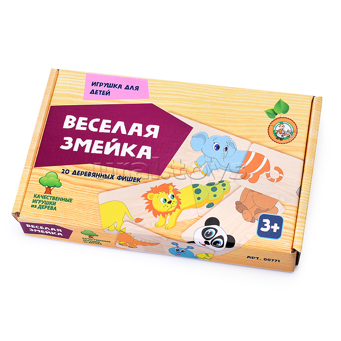 Домино деревянное "Веселая змейка"