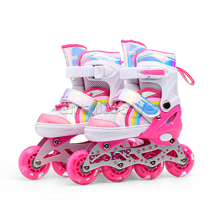Ролики детские (размер S) розовый, в сумке