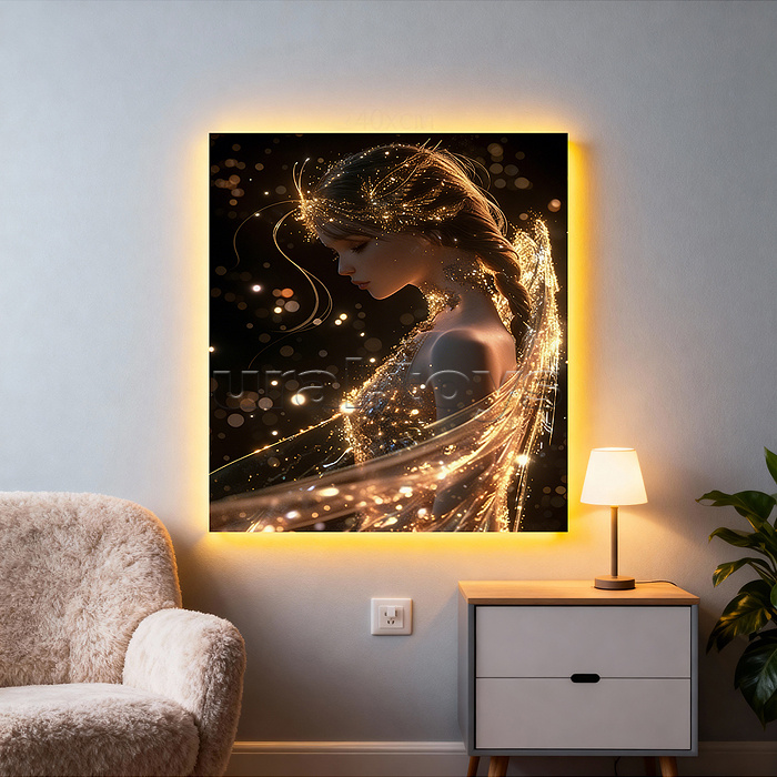 Мозаика алмазная "Фея" (светится в темноте) 40*30 см.