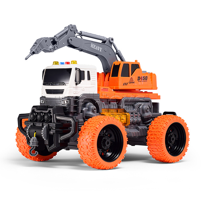 Машина "МегаБур" 1:16 (свет, звук) в коробке (цвет оранжевый)