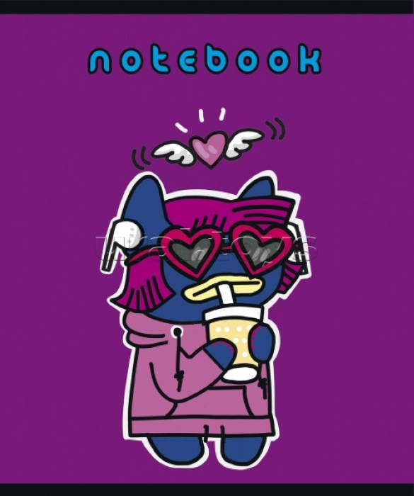 Тетрадь 48л. клетка А5 скрепка S "Фуггня" Премиум 4+0+Ламинация матовая+УФ выборочный (10%)