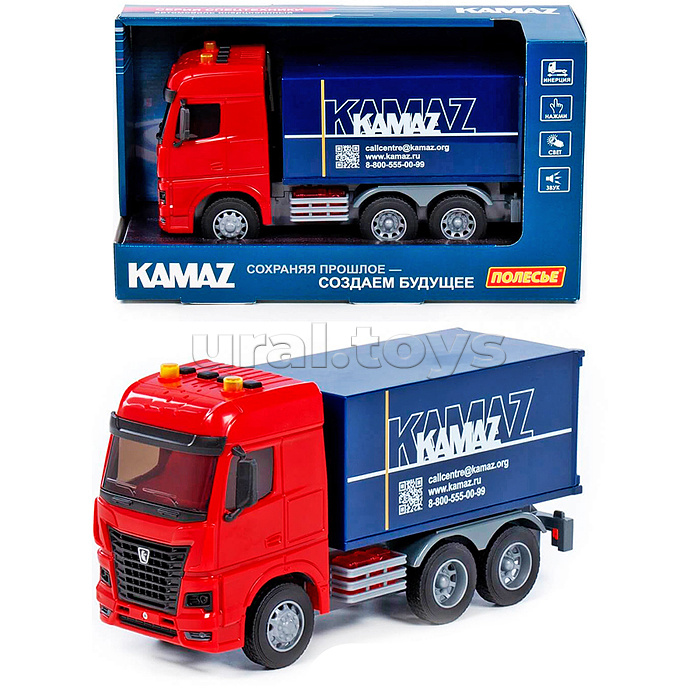 KAMAZ, автомобиль-фургон инерционный (со светом и звуком)