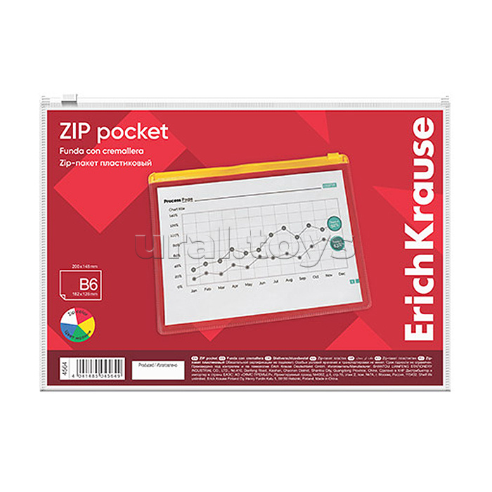 Zip-пакет пластиковый PVC Zip Pocket, B6, прозрачный