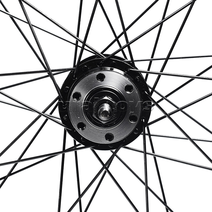 Колесо велосипедное 27,5" заднее в сборе, алюминий, под трещ, диск 6-болт, без гаек