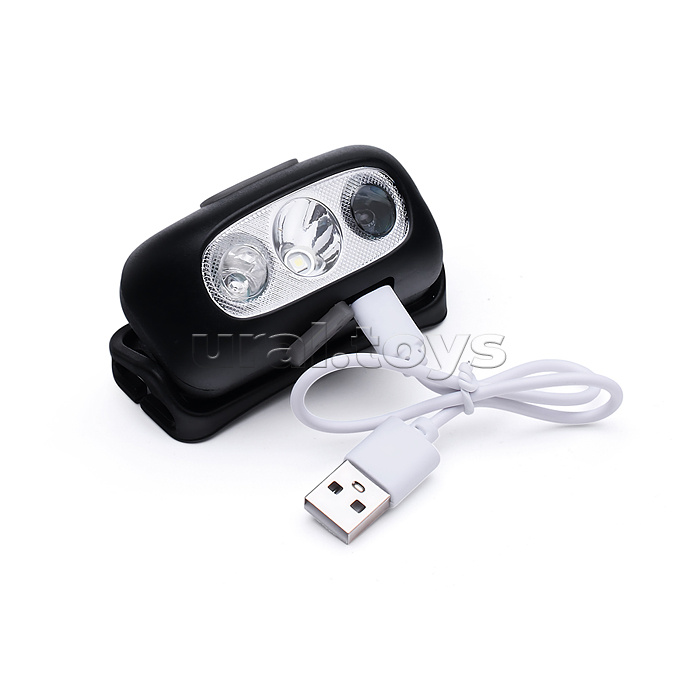 Фонарь налобный аккумуляторный, 400 мАч