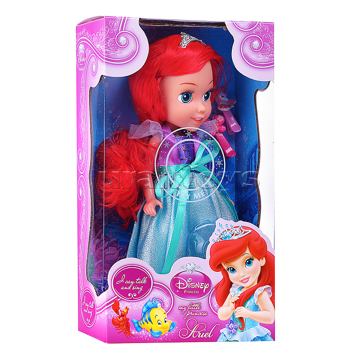 Кукла 25 см озвуч, Ариэль, свет (амулет, рук и ноги сгиб, акс)