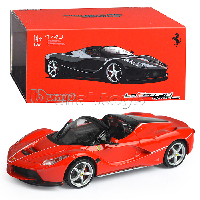 Гоночная машинка die-cast Ferrari - LaFerrari  Aperta, 1:43, красная