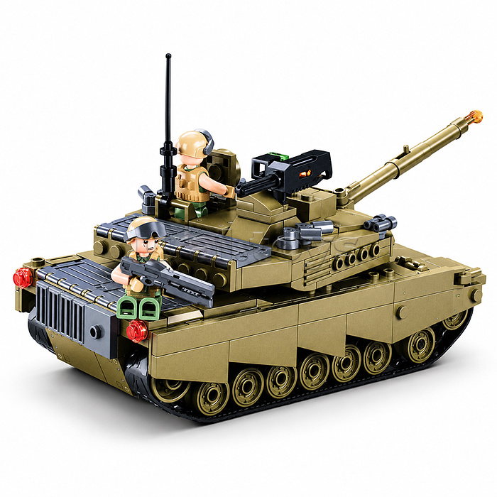 Конструктор "Танк-M1XS Абрамс с фигурками людей" (322 дет.) в коробке