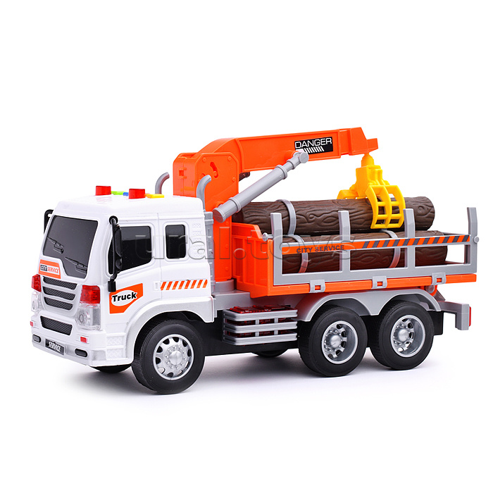 Машина "Лесовоз-1" 1:16 (свет, звук) в коробке