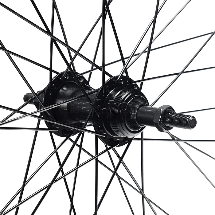 Колесо велосипедное 24" заднее в сборе, алюминий, под трещ, V-br, без гаек