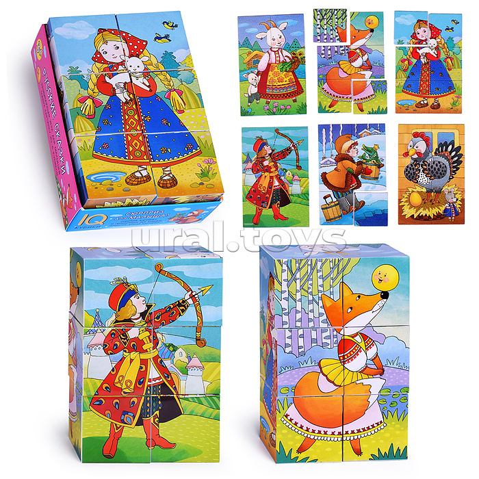 IQ кубики. 6 кубиков в поддончике. Русские сказки . 3+