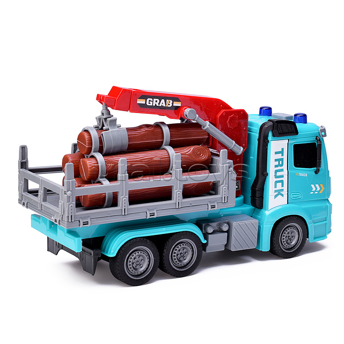 Машина "Лесовоз" на батарейках, в коробке