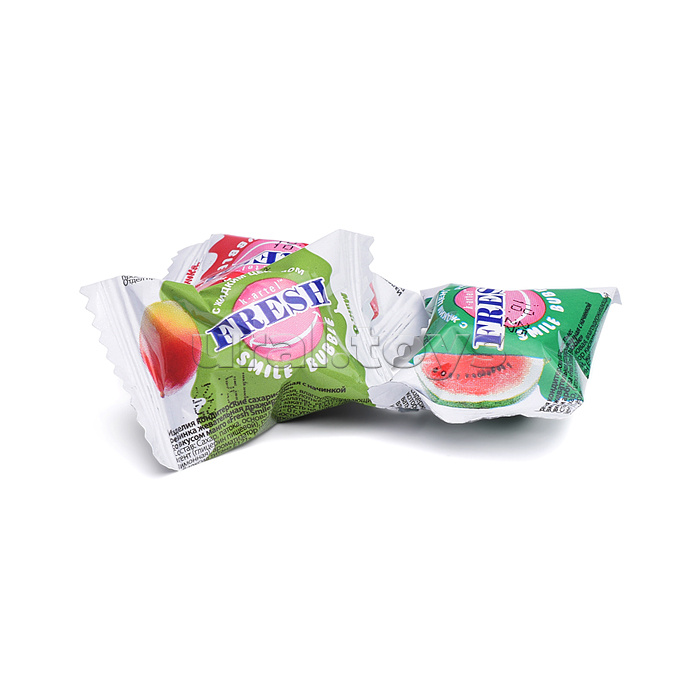 Резинка жевательная дражированная "Fresh Smile Bubble" ассорти с жидкими центром 100шт