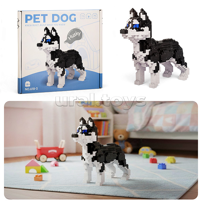 Конструктор "Хаски" 3D, в коробке