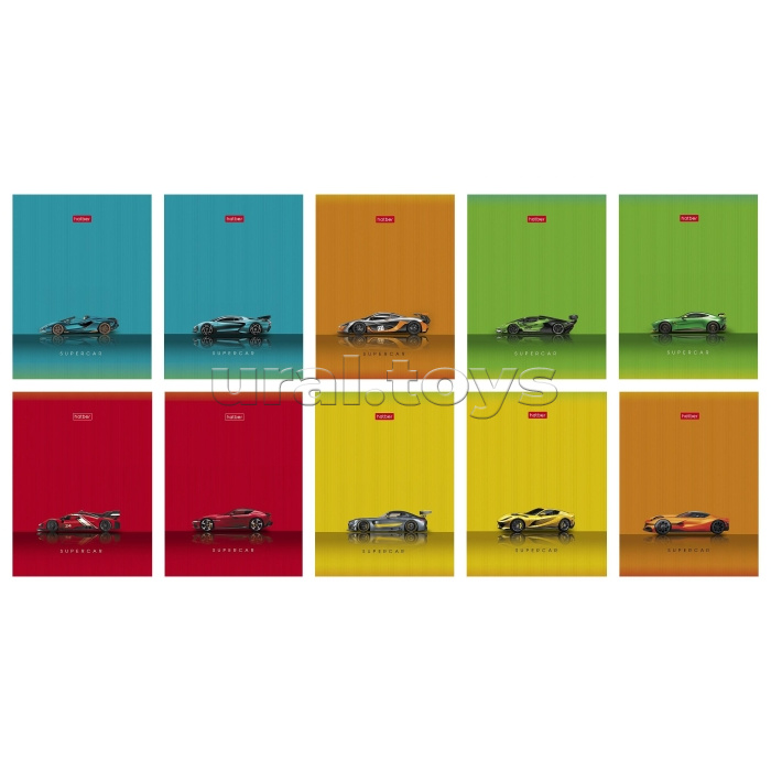 Записная книжка А6 32л клетка "Гоночные авто" на скобе глянцевая ламинация