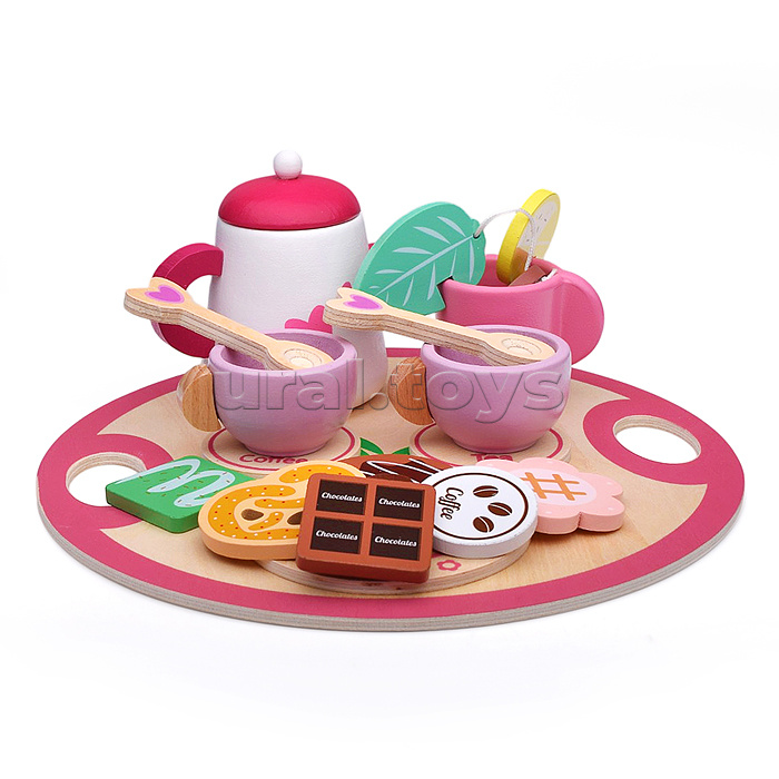 Набор посуды "Чайный набор Бело-Розовый"