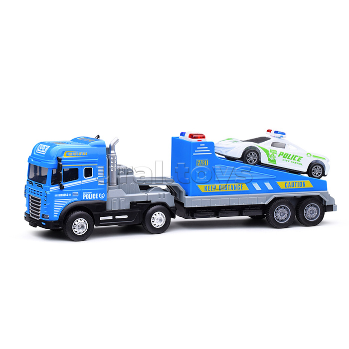 Машина "Полицейский эвакуатор" (свет, звук) в коробке