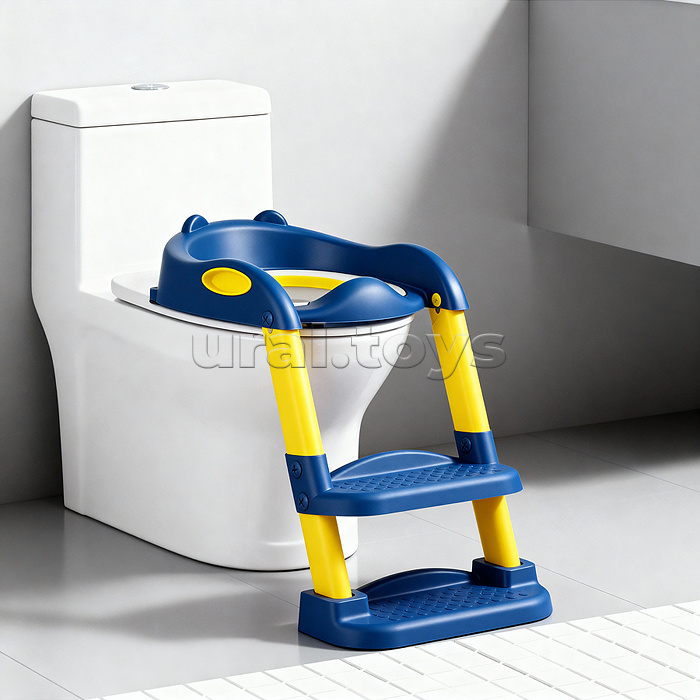 Детская накладка на унитаз со ступенькой (синий)