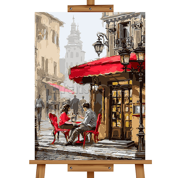 Набор для рисования "Картина по номерам 40х50 см. Уличное кафе"