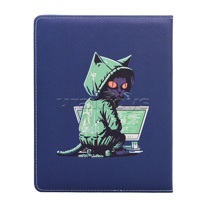 Дневник 1-11 кл. "Cat Hacker" универсальный блок, 48 листов, белая бумага 80 г/м², печать в 1 краску, твердая обложка из искусственной антивандальной кожи с поролоном, цветная печать, отстрочка, 1 ляссе