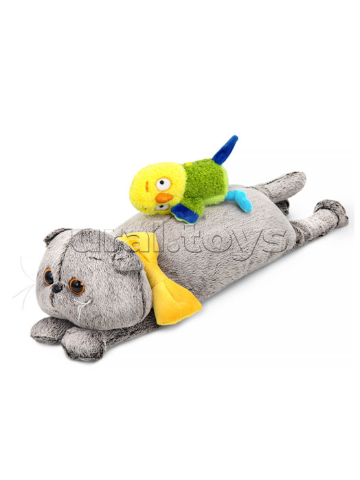 Кот Басик с попугаем Лютиком (лежачий)