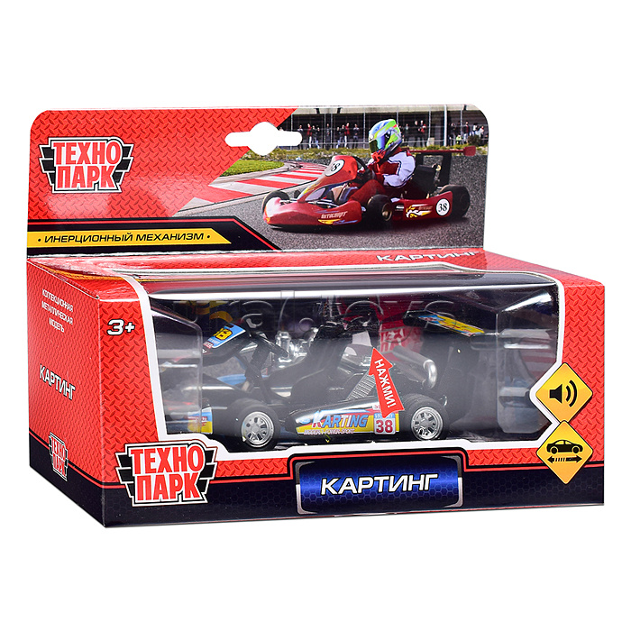 Модель металл. Картинг, 13 см,(звук, асоотри.) инерц, в коробке