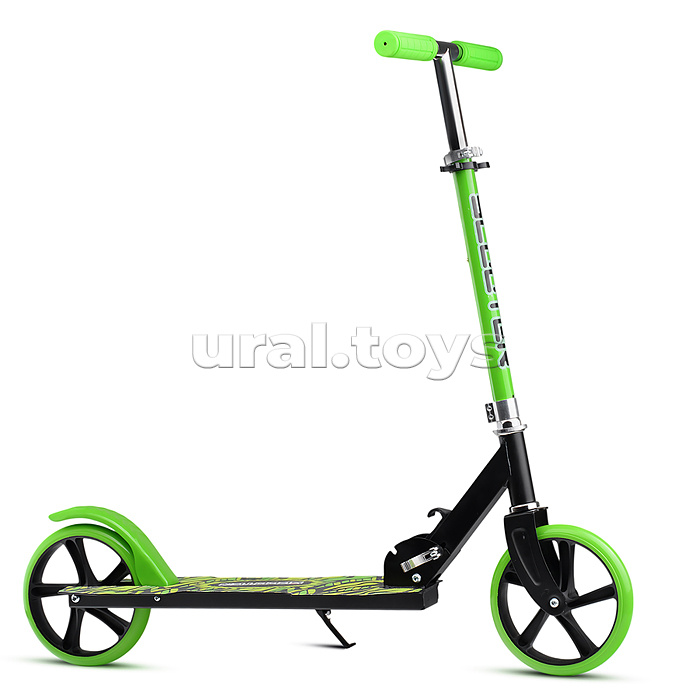 Самокат 2-х кол., зеленый, d 200 мм., PU, в коробке