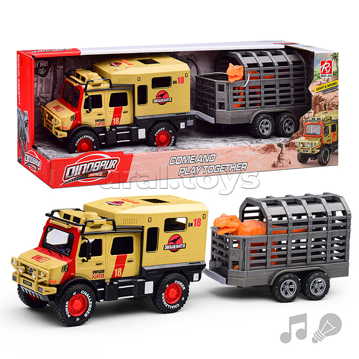 Машина "Трейлер" с прицепом (свет, звук) в коробке