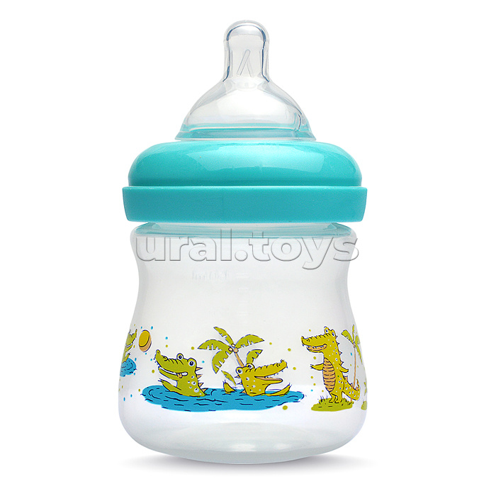 Бутылочка широкое горло с силиконовой соской без ручек "Африка" ассорти, 150 мл