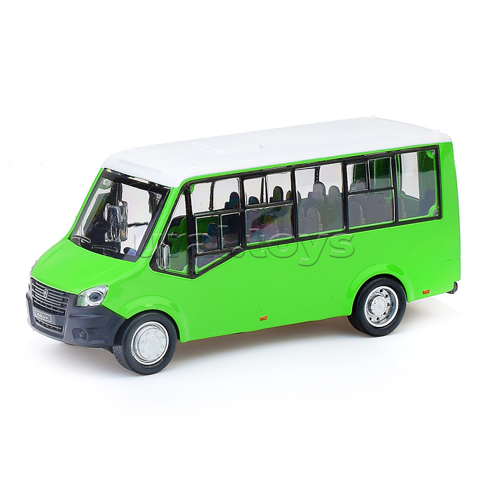 Машина металл Газель Next Citiline 14 см, (двери, кузов,зеленый) инерц, в коробке