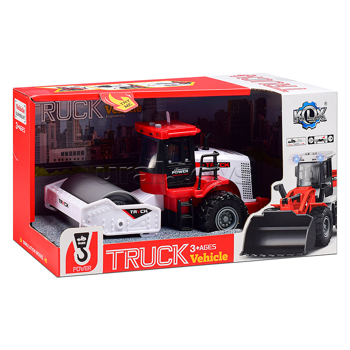 Машина "Каток" 1:43 ( сет,звук)  в коробке