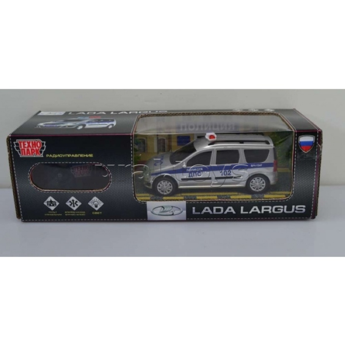 Машина р/у LADA LARGUS Полиция 18 см, свет, серебро