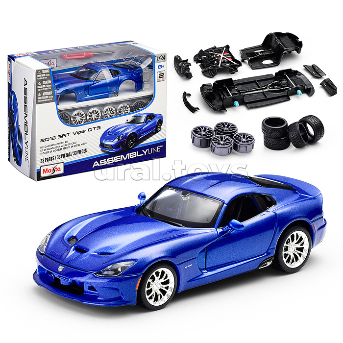 DIY машинка с отверткой die-cast 2013 SRT Viper GTS, 1:24, синяя